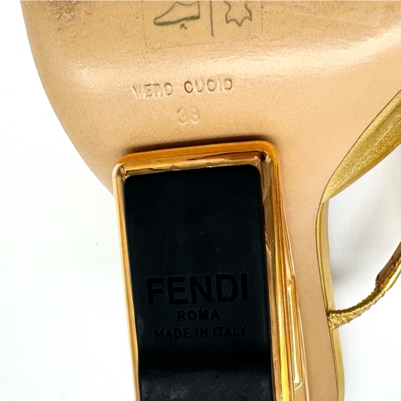 Fendi First Gold F Mule Heels - Picture 9 of 9
